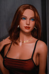 Aurelya - Sex doll rousse skinny en robe moulante