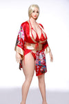 Nia - Sex doll blonde à lunettes à la poitrine immense en kimono