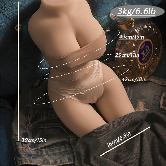 Torso Sexuel Réaliste avec Gros Seins - 3 kg