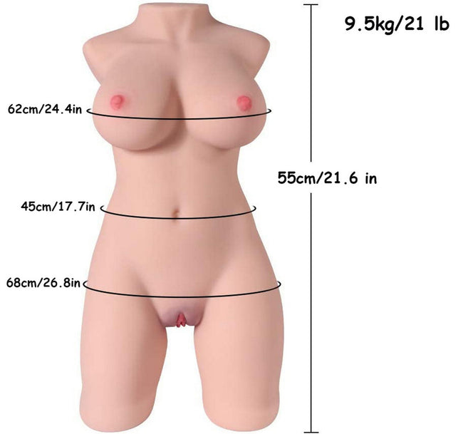 Torso Féminin Réaliste avec Gros Seins et Taille Fine – 9,5 kg