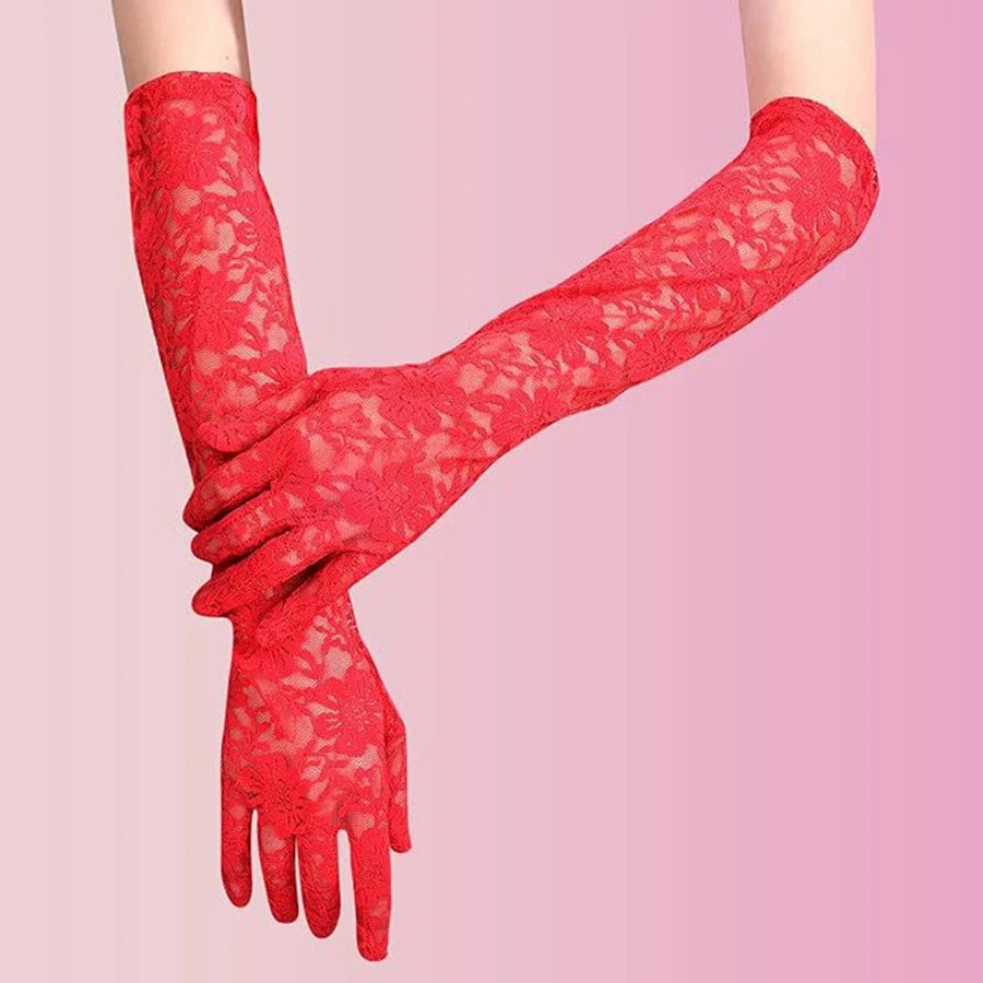 Gants longs en dentelle