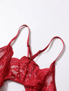 Body en dentelle rouge foncé pour sex doll