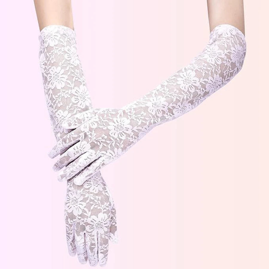 Gants longs en dentelle