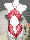 Body en dentelle rouge foncé pour sex doll