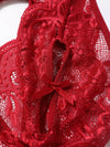 Body en dentelle rouge foncé pour sex doll