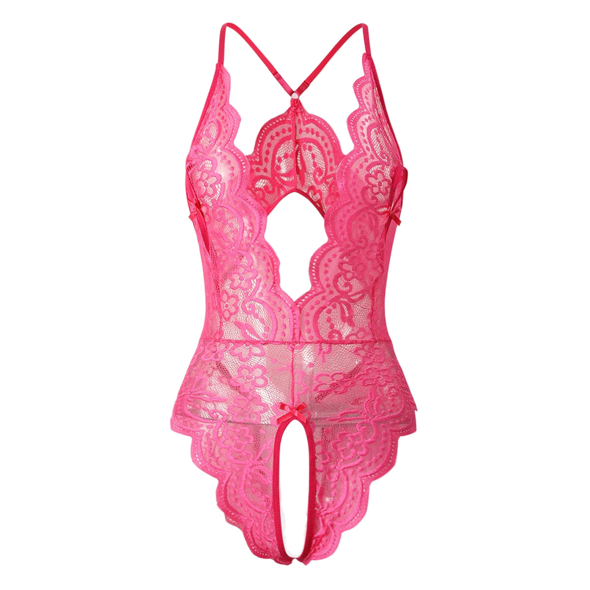 Body en dentelle rose pour sex doll