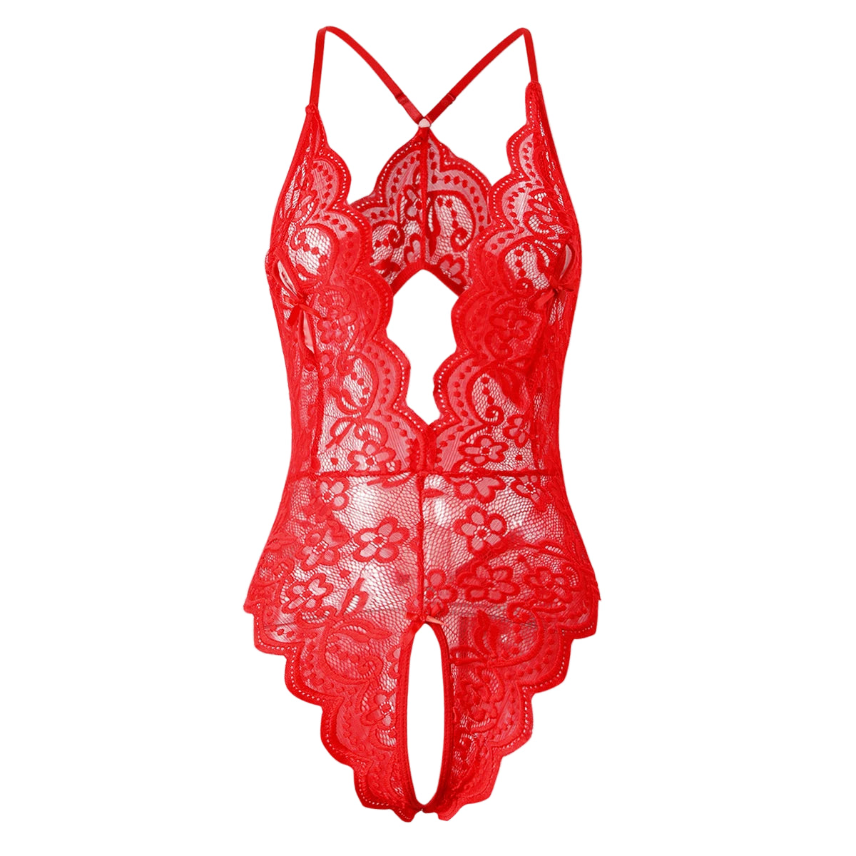 Body en dentelle rouge pour sex doll