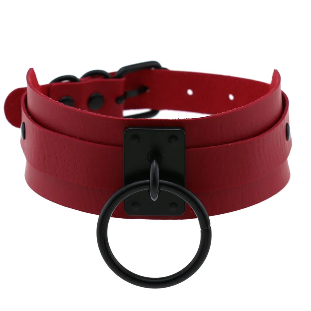 Collier bondage rouge pour sex doll
