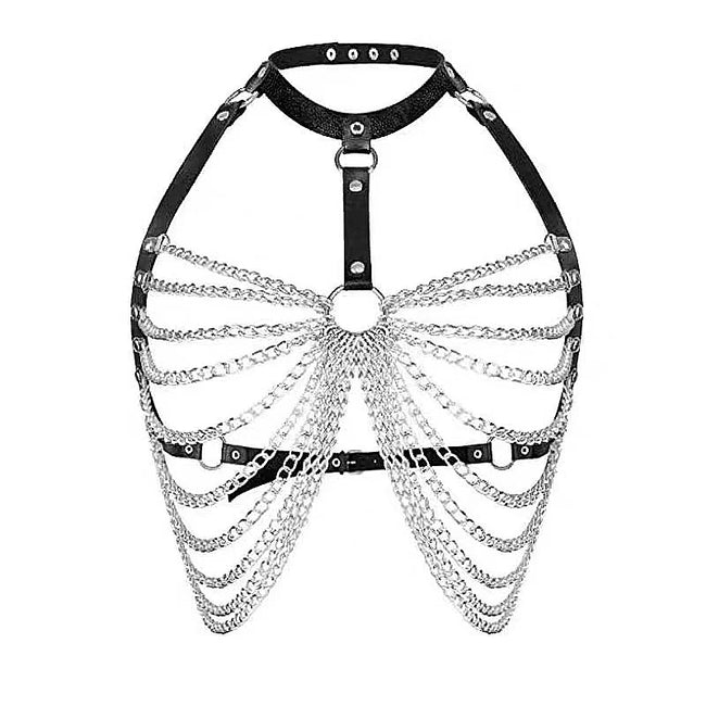 Harnais érotique à chaînes métalliques