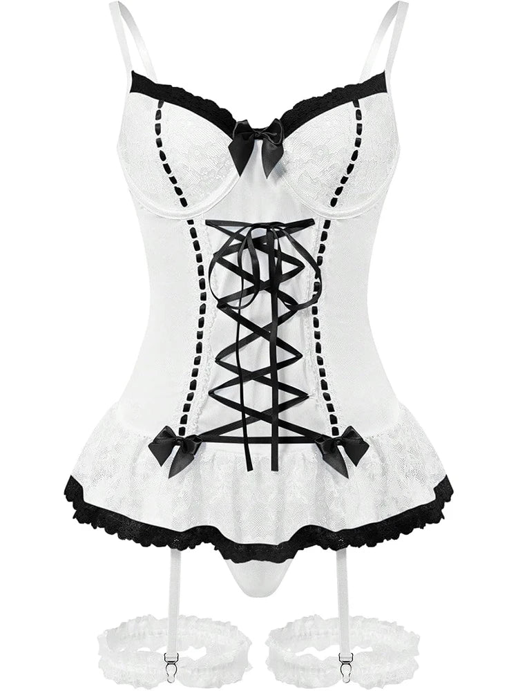 Lingerie corset sexy blanche pour sex doll