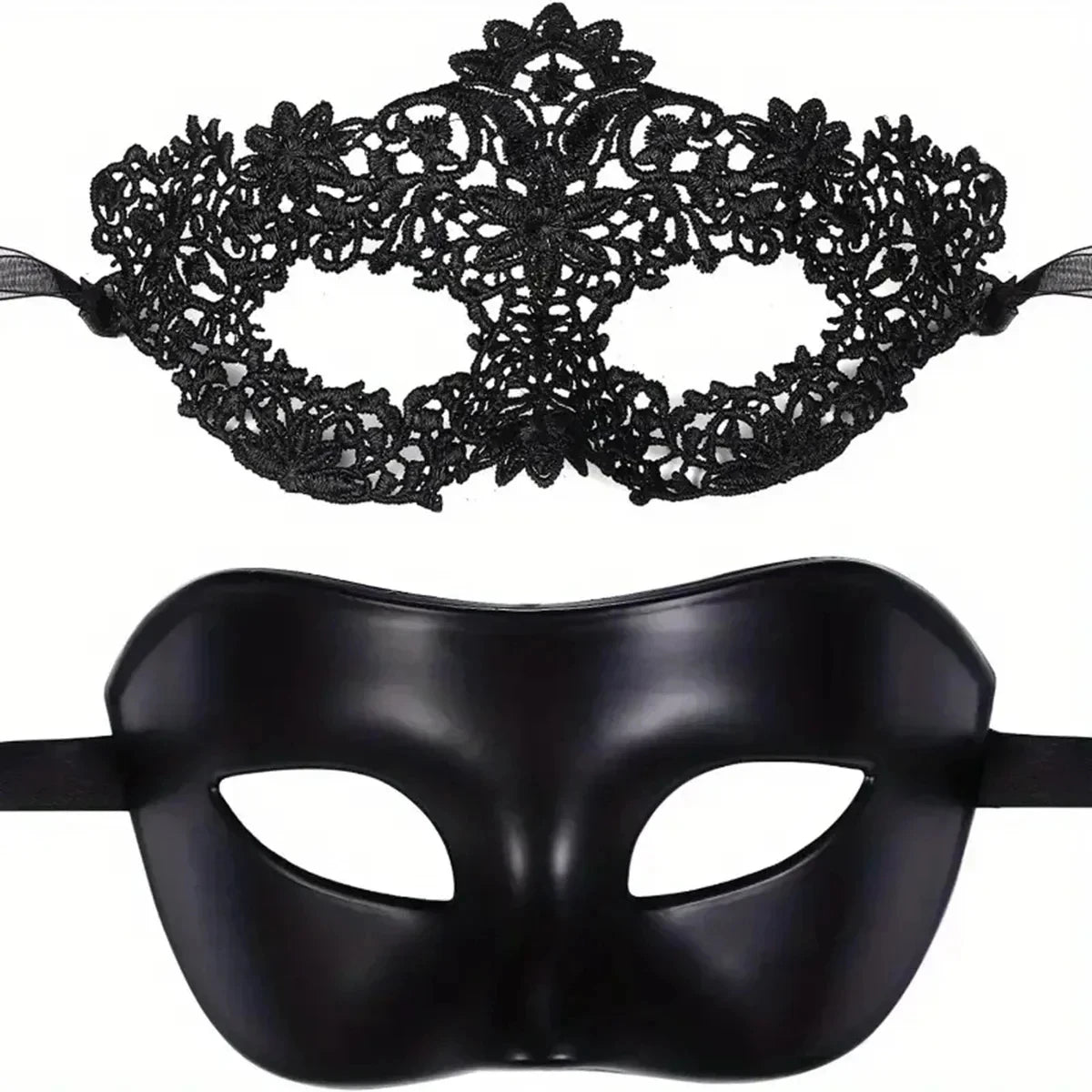 Masque vénitien noir pour sex doll
