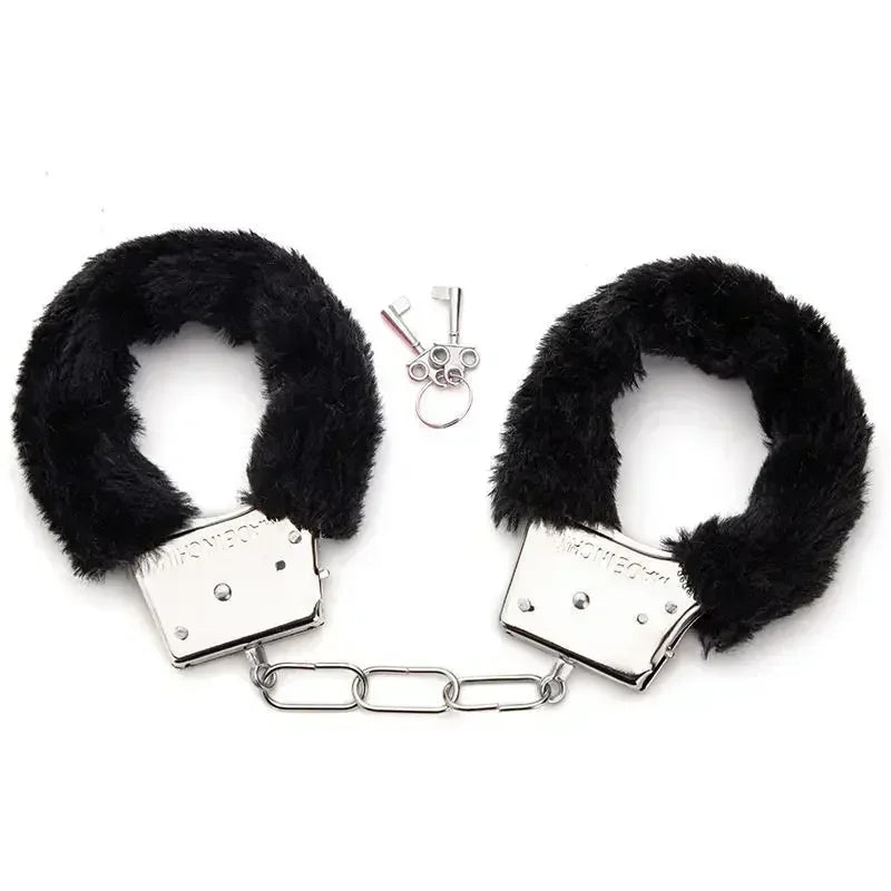 Menottes en velours noir pour sex doll