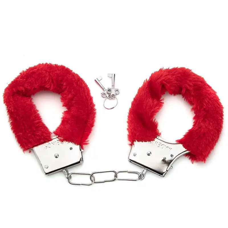 Menottes en velours rouge pour sex doll