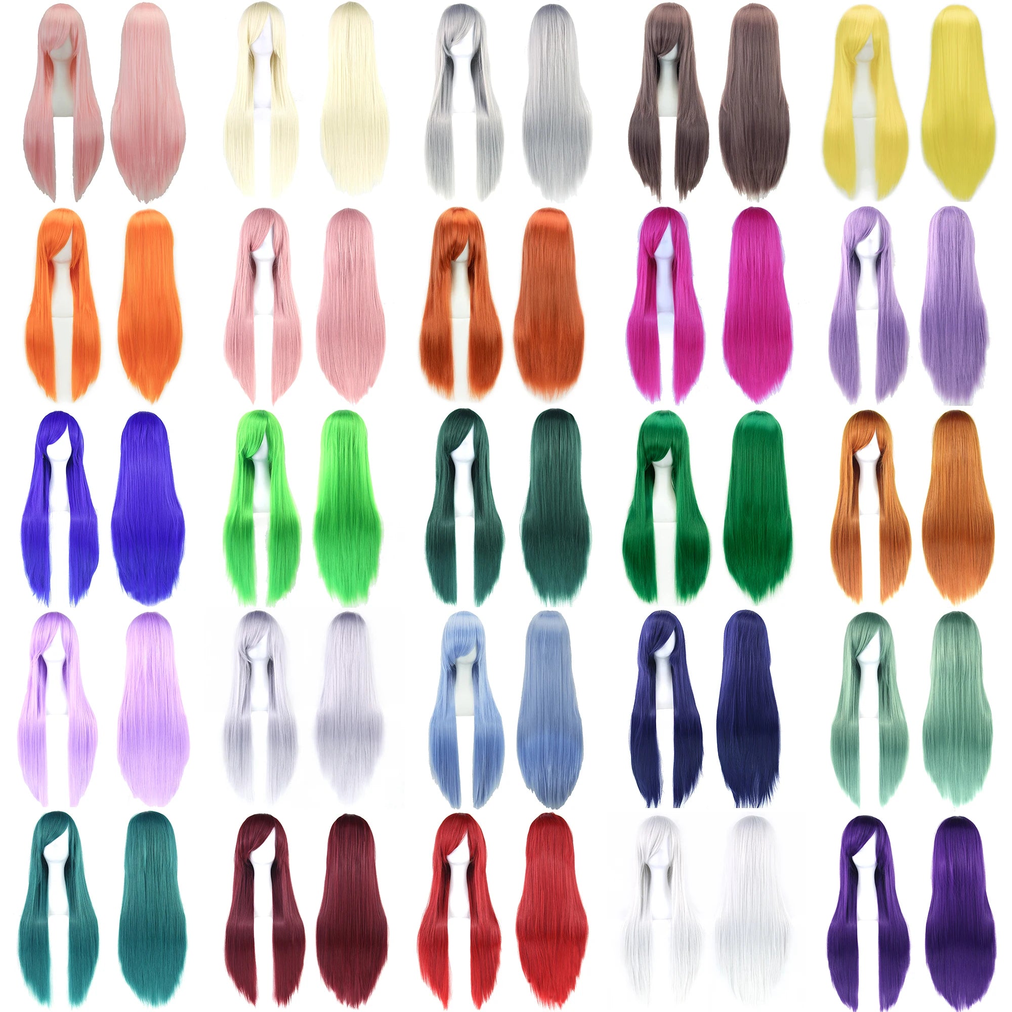 Perruque lisse pour sex doll - 36 couleurs disponibles