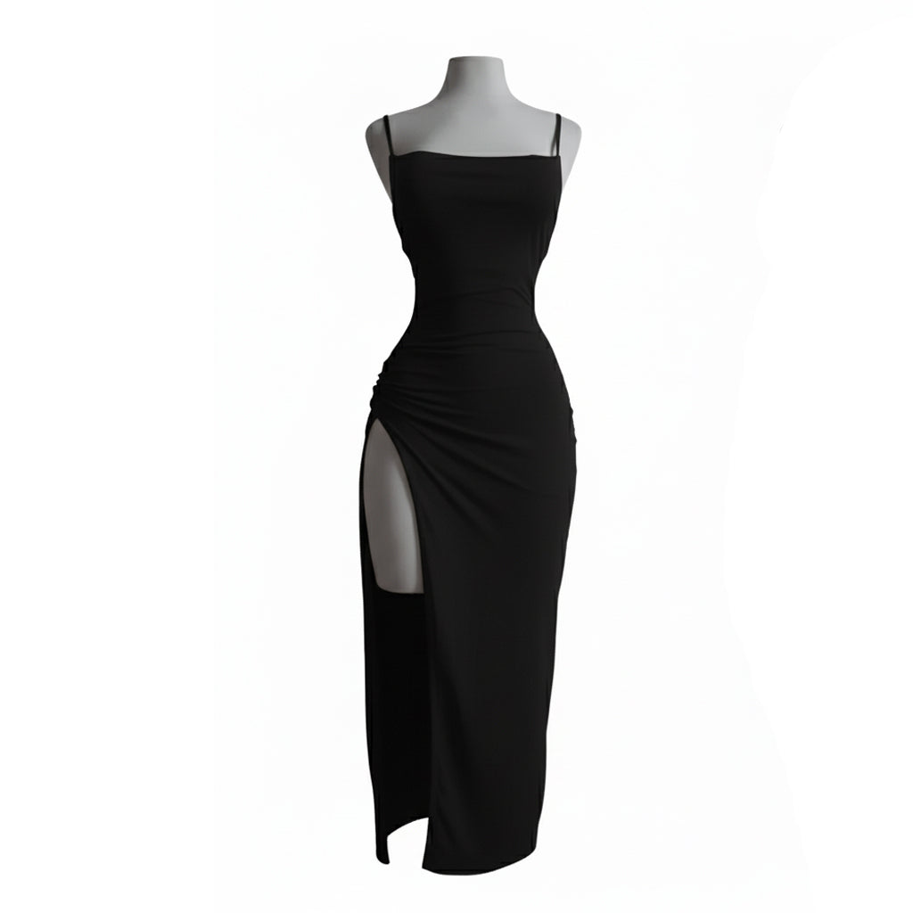Robe glamour sexy noire pour sex doll