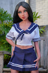 Selina - Sex doll brune aux yeux bleus de 125 cm