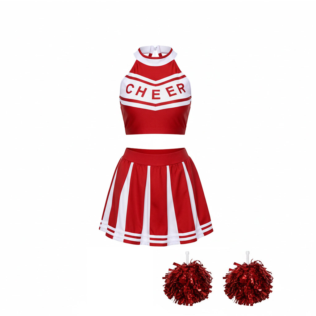 Tenue de pom-pom girl rouge pour sex doll