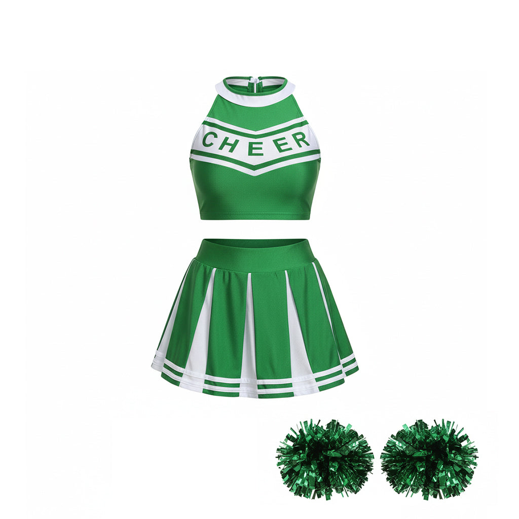 Tenue de pom-pom girl verte pour sex doll
