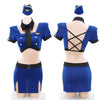 Tenue d’hôtesse de l’air bleue pour sex doll